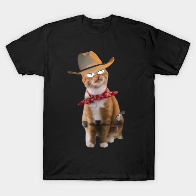 Cowboy cat T-Shirt by kaiserka-art